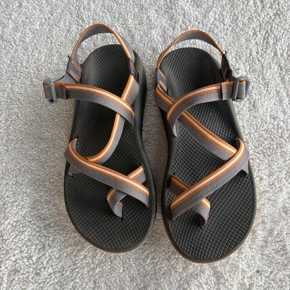 Chaco Men's 11 ZCloud 2 Varsity Sun adjustable sandals Gray orange Hiking